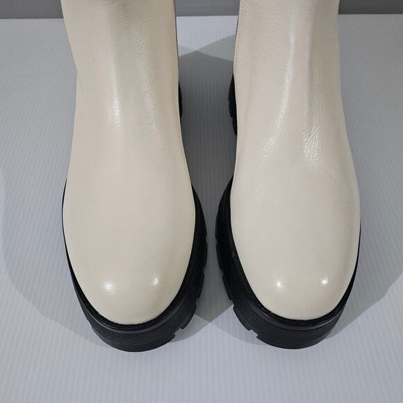 NEW Vince Camuto Neframes Ankle Boot Women 10 Cream Leather Chunky Sole Platform - Picture 6 of 16